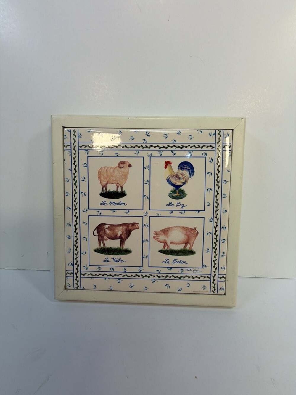 Linda‎ Grayson Farm Animal Decorative Ceramic Tile Wall Art
